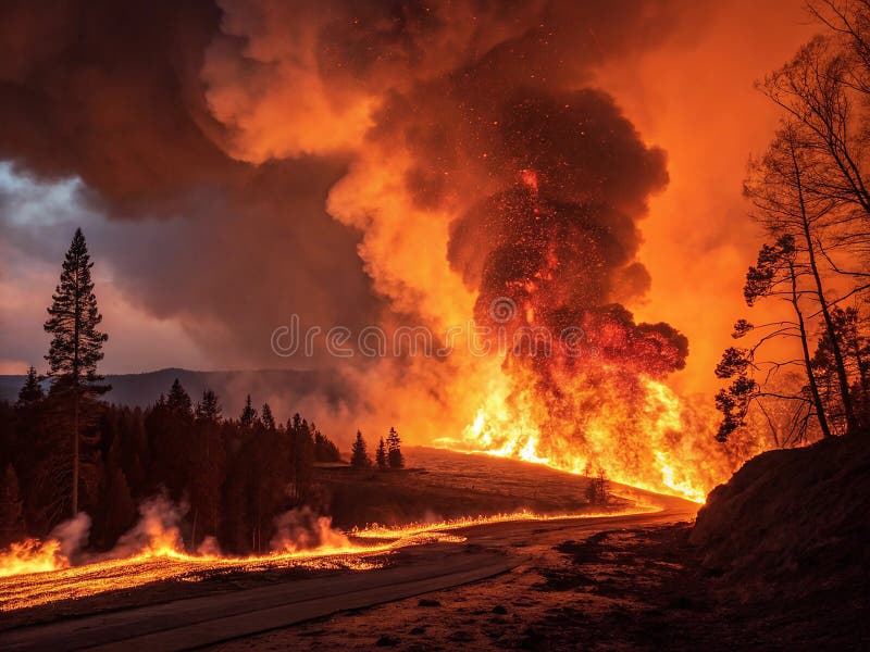 Fiery Blaze ein lebhaftes Bild intensiver Verbrennung lizenzfreie abbildung