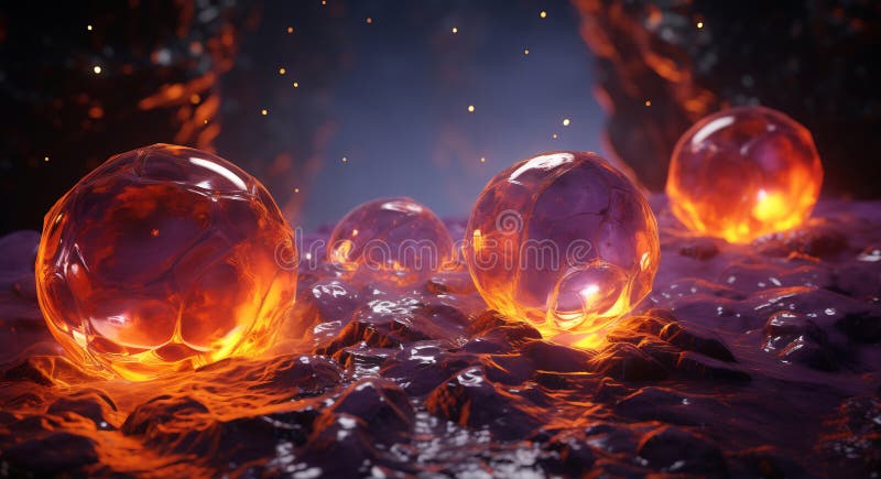 Fiery Crystal Orbs stock image
