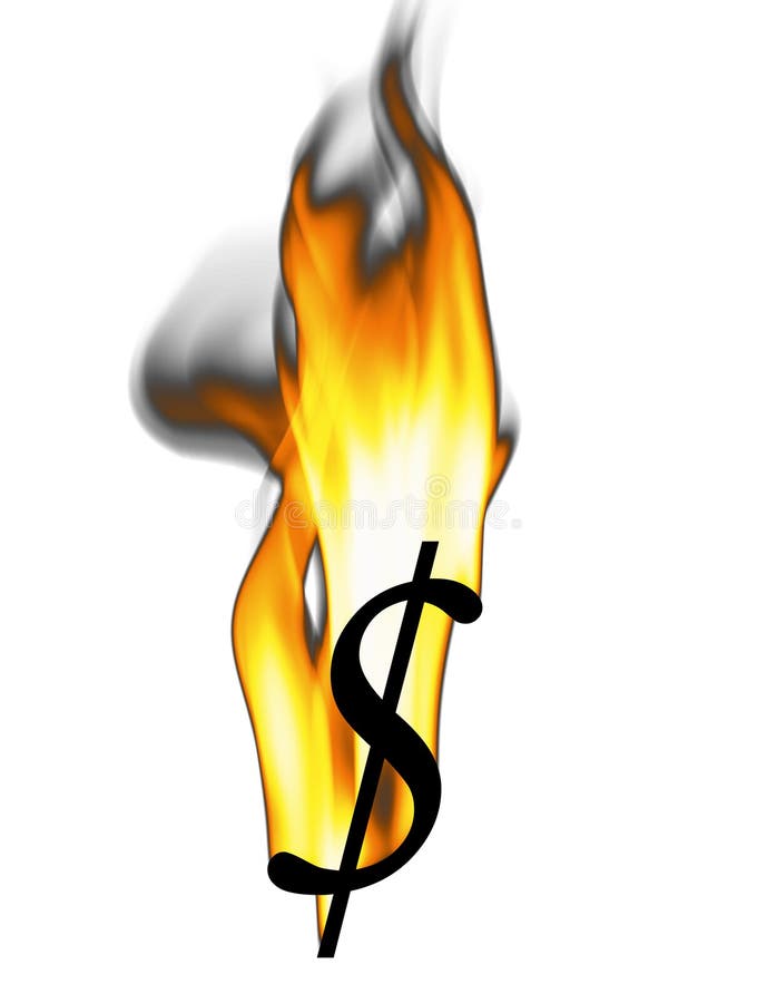 Fiery Dollar Sign