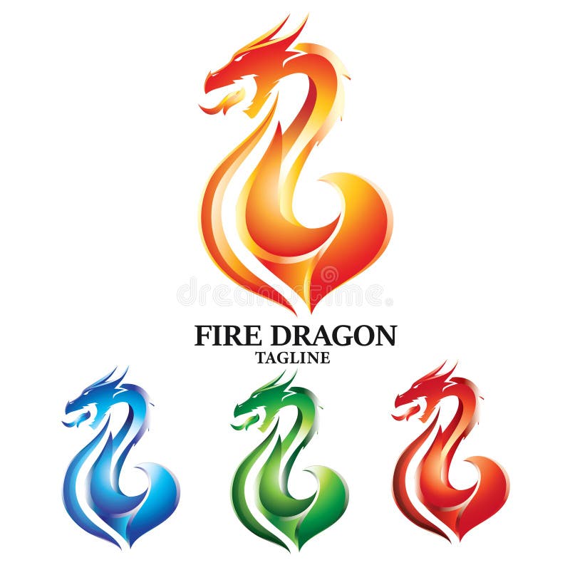 Fiery Dragon Logo Vector Concept Design Stock Vector ...