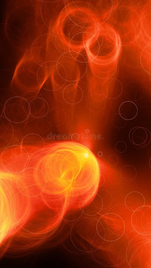 Fiery glowing futuristic bubbles smartphone template royalty free illustration
