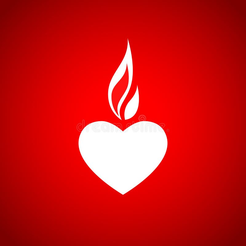Fiery Heart in Red Background. Isolated Vector Illustration stock illustration Fiery Heart in Red Background. Isolated Vector Illustration stock illustration