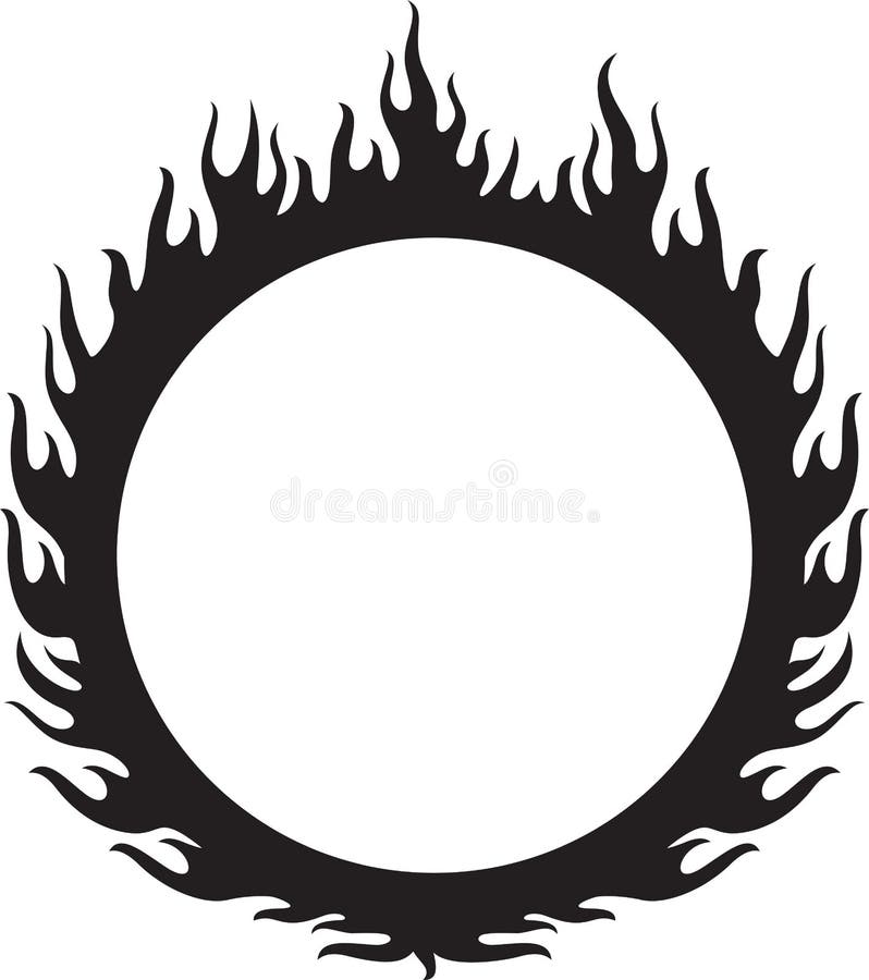 Fiery Ring Burning Hoop in the Fire Vector Stock Vector Illustration