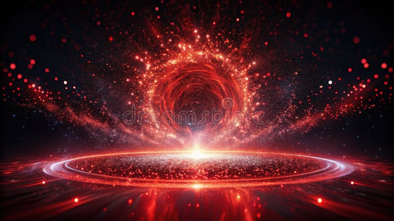 Fiery vortex of sparkling energy a celestial event horizon of glowing particles and radiant light. Generative AI royalty free illustration