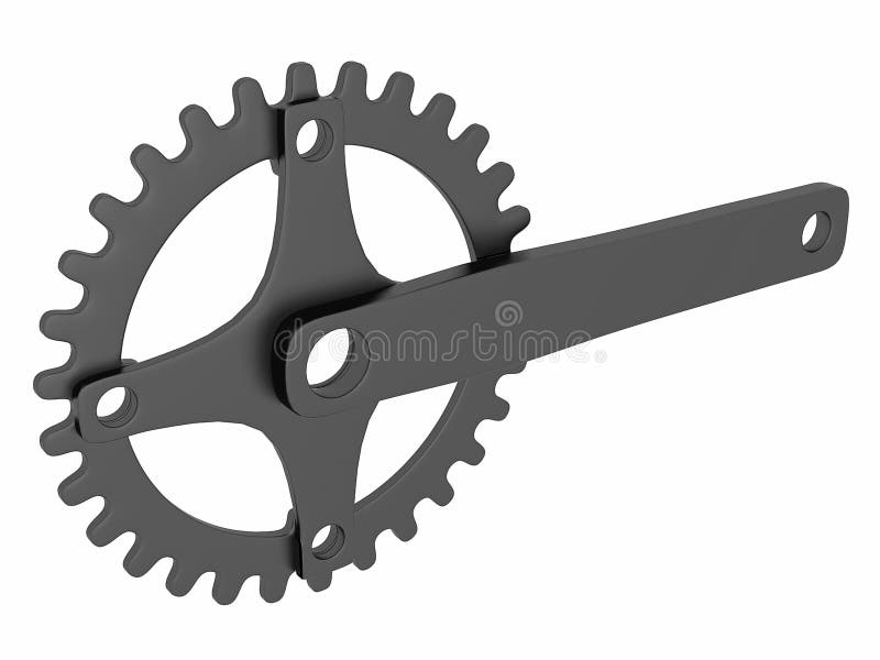 This raster is display standing bike chainring set - 30t chainring, crank spider and crank arm isolated on white color background, still not install bolt. This raster is display standing bike chainring set - 30t chainring, crank spider and crank arm isolated on white color background, still not install bolt.