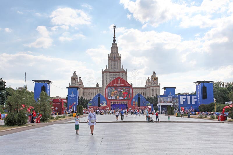FIFA 2018 Fan Fest on Sparrow Hills, Moscow stock photos FIFA 2018 Fan Fest on Sparrow Hills, Moscow stock photos
