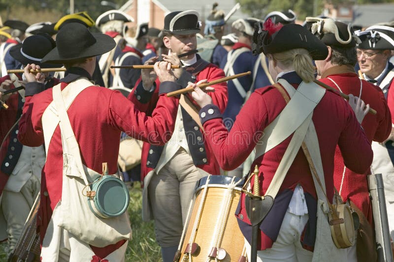 Marching Soldiers in Colonial Williamsburg Editorial Stock Photo