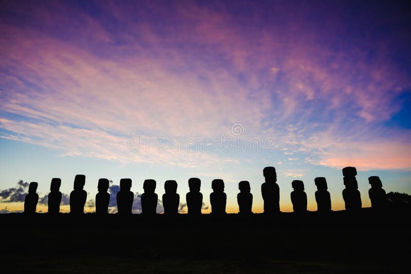 Digital art of a moai statue against a dramatic background