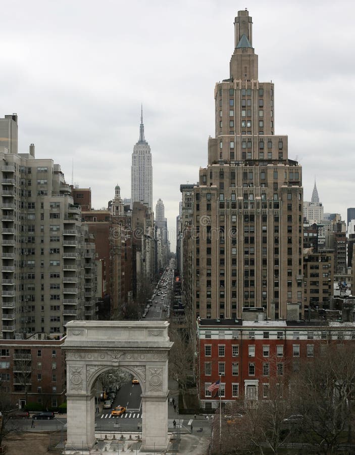 Fifth Avenue on overcast day, New York stock photography