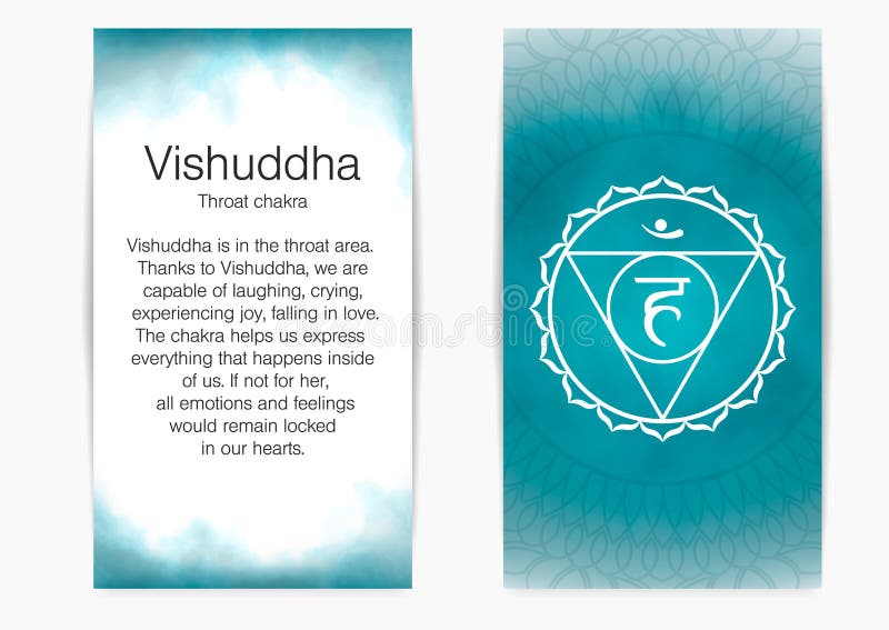 Fifth, throat chakra - Vishuddha. royalty free illustration Fifth, throat chakra - Vishuddha. royalty free illustration