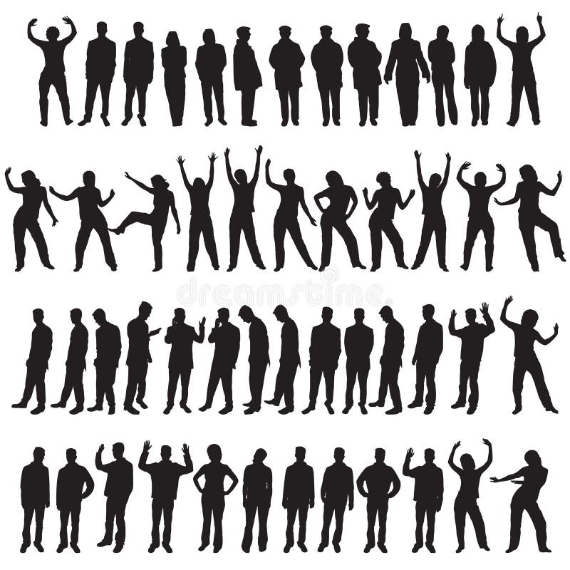 Fifty different people stock illustration