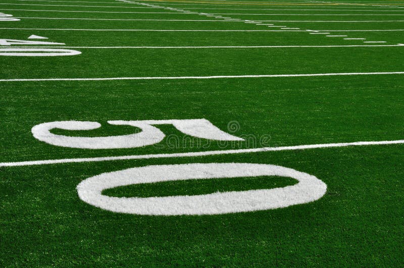 Fifty Yard Line on American Football Field