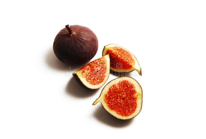 Fig pieces on white background