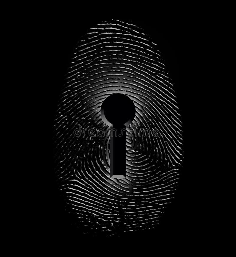 Fingerprint Lock stock illustration. Illustration of identify 30954002