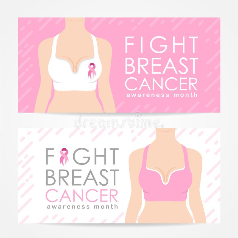 Fight Breast Cancer Awarebess Month with Women Wear Bra and