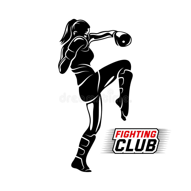 Boxing muay thai fighter logo Royalty Free Vector Image