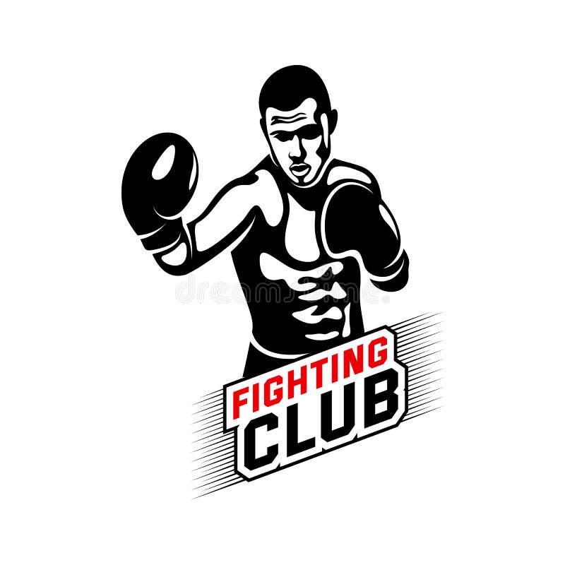 Fight Player Logo Design Vector, Boxing Logo Template, Muay Thai Kick ...