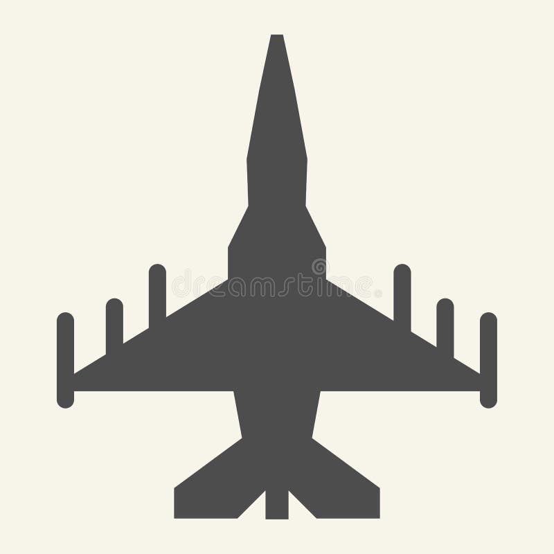 Fighter aircraft solid icon. Military airplane vector illustration isolated on white. Aviation glyph style design vector illustration