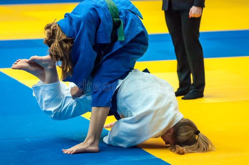 Fighter girl in Judo.