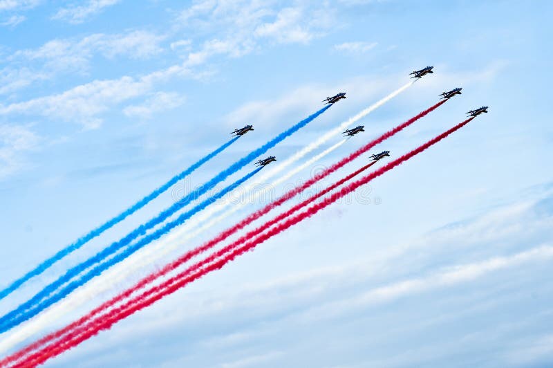 Fighter jets during acrobation