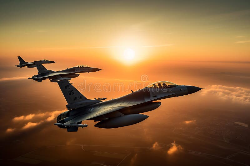 Fighter jet fighter flying in the sky over mountains. 3d rendering, Fighter  jet shooting on another fighter jet, AI Generated 25500477 Stock Photo at  Vecteezy