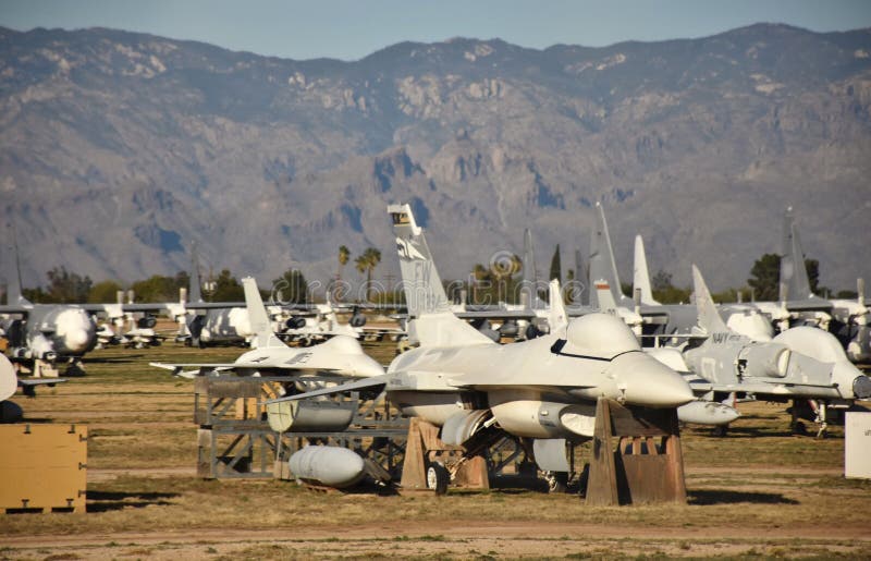 Fighters Jets at the Air Force Boneyard stock image Fighters Jets at the Air Force Boneyard stock image