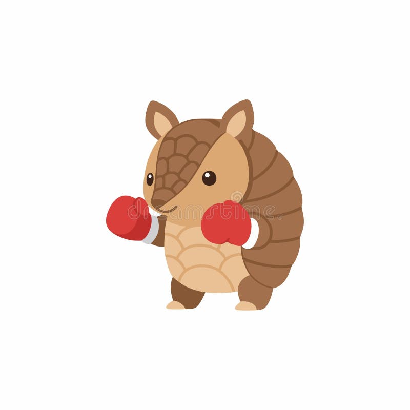 Fighting armadillo cartoon boxer mascot royalty free illustration