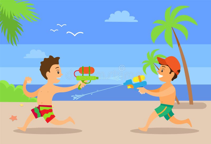 Fighting by Water Boys at Coastline, Vector Kids Stock Vector - Illustration of tree, cartoon: 150245834 Fighting by Water Boys at Coastline, Vector Kids Stock Vector - Illustration of tree, cartoon: 150245834