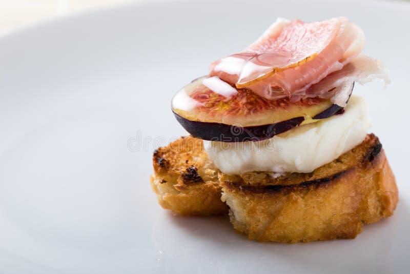 Figs with Cheese, Prosciutto and Honey Stock Image Image of figs
