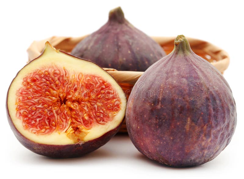 Fresh organic common fig over white background. Fresh organic common fig over white background