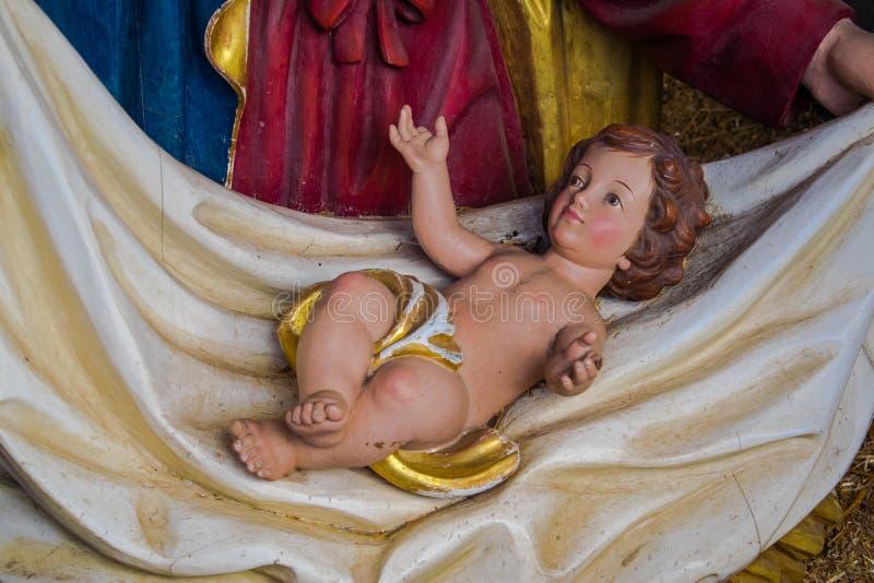 Figura de Belén de la Navidad del niño de Jesús imagenes de archivo Figura de Belén de la Navidad del niño de Jesús imagenes de archivo