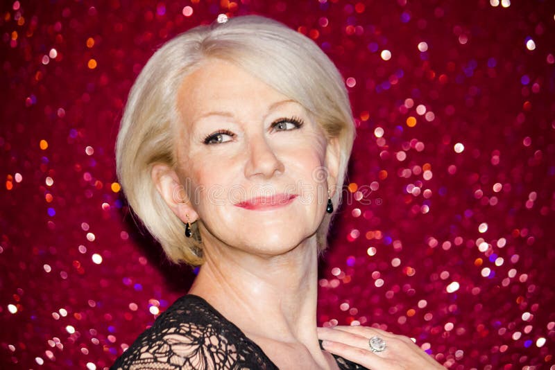 Figura de cera de Helen Mirren imagenes de archivo Figura de cera de Helen Mirren imagenes de archivo