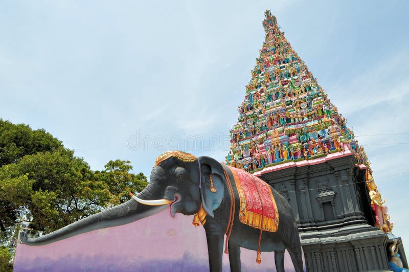 Figura del elefante en el templo hindú de la isla, Sri Lanka fotos de archivo Figura del elefante en el templo hindú de la isla, Sri Lanka fotos de archivo