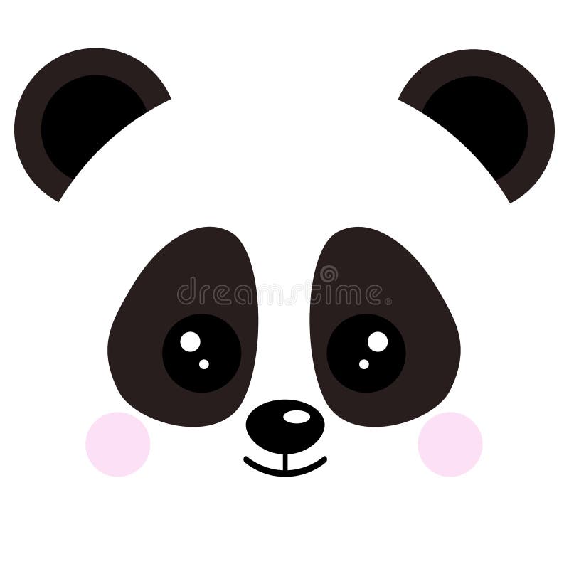 Panda Urso Retrato Bonito Com Nome Texto Sorriso Cabeça Dos Desenhos  Animados Forma Redonda Rosto Animal, Ilustrações De Ícone Vetorial Isolado  No Fundo Branco. Plano Simples Para Cartaz De Crianças, Aplicativo Móvel