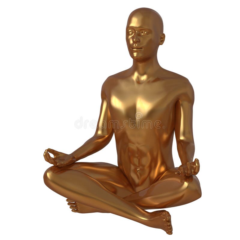 Figura estilizada estatua de lujo del hombre del loto de la yoga de oro de la actitud libre illustration Figura estilizada estatua de lujo del hombre del loto de la yoga de oro de la actitud libre illustration