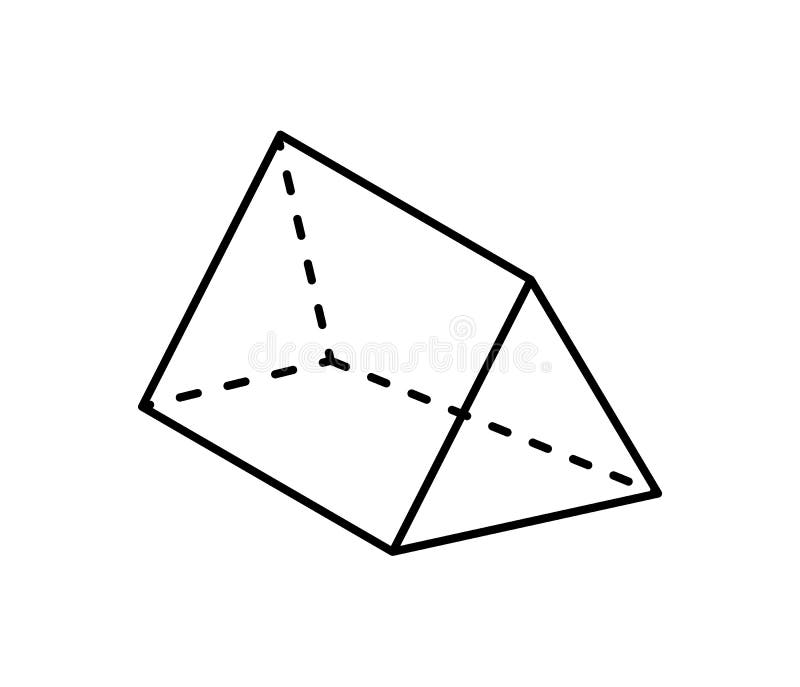 pics Figuras Geometricas 3D Prisma Rectangular prisma triangular en color negro