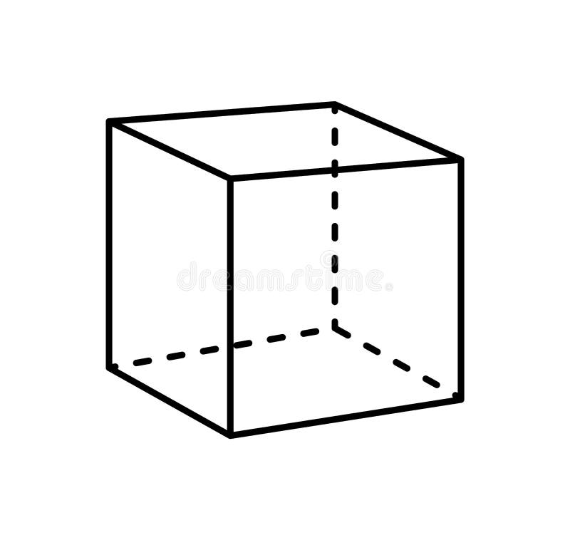 Figura geométrica isolada cubo da projeção preta
