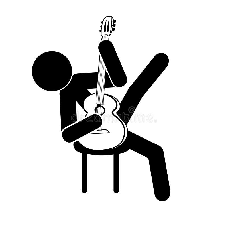 Estrela Da Música Do Jogador De Guitarra Do Homem 3d Ilustração Stock -  Ilustração de arte, figura: 18649554