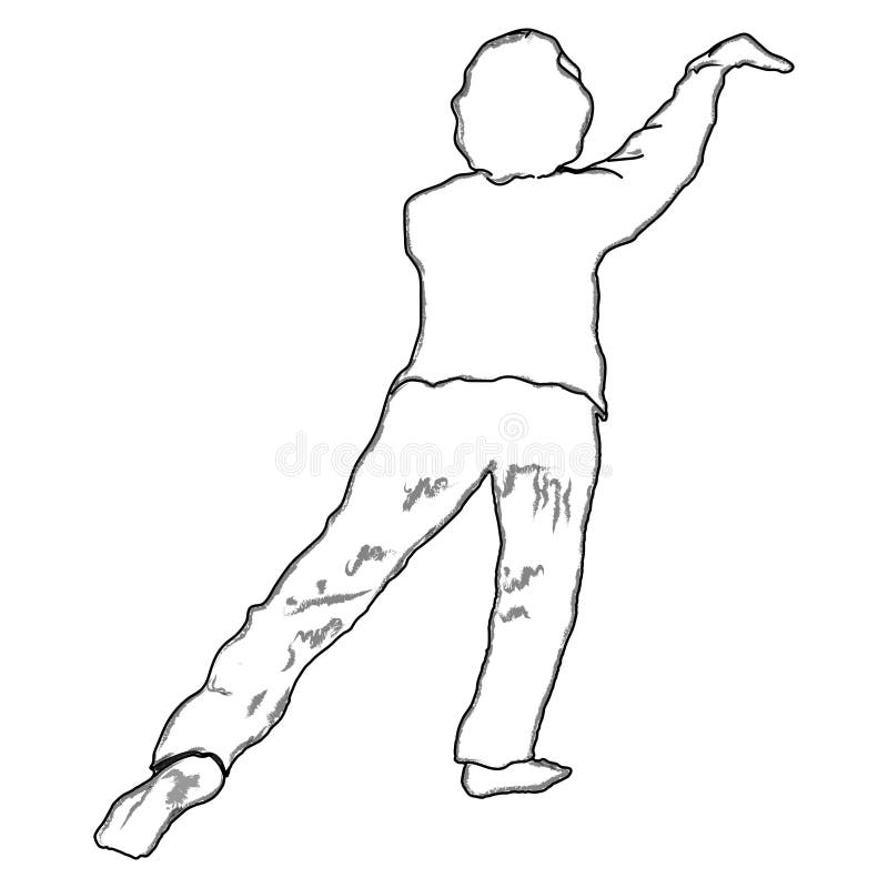  Figura Masculina En Movimiento Imitación De Dibujos a Mano Libre Ilustración del Vector