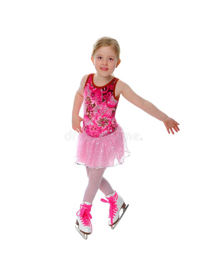 Figura muchacha de seis años del patinador imagenes de archivo Figura muchacha de seis años del patinador imagenes de archivo