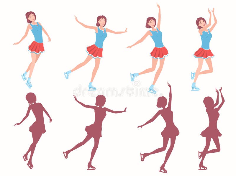 Figura patinagem das senhoras ilustração royalty free Figura patinagem das senhoras ilustração royalty free