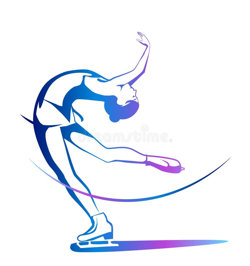 Figura patinagem das senhoras. ilustração stock Figura patinagem das senhoras. ilustração stock