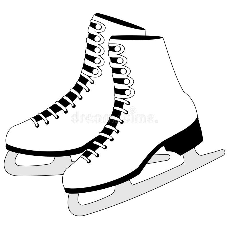 Illustration of a pair of ice skates on a white background. Illustration of a pair of ice skates on a white background