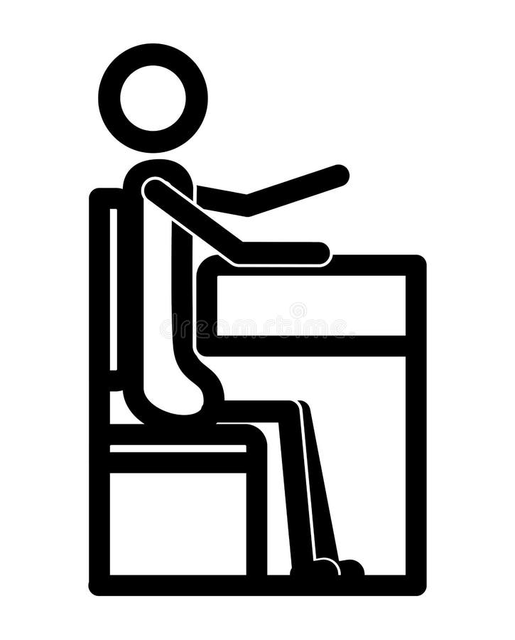 Figura silueta del estudiante en el asiento ilustración del vector Figura silueta del estudiante en el asiento ilustración del vector