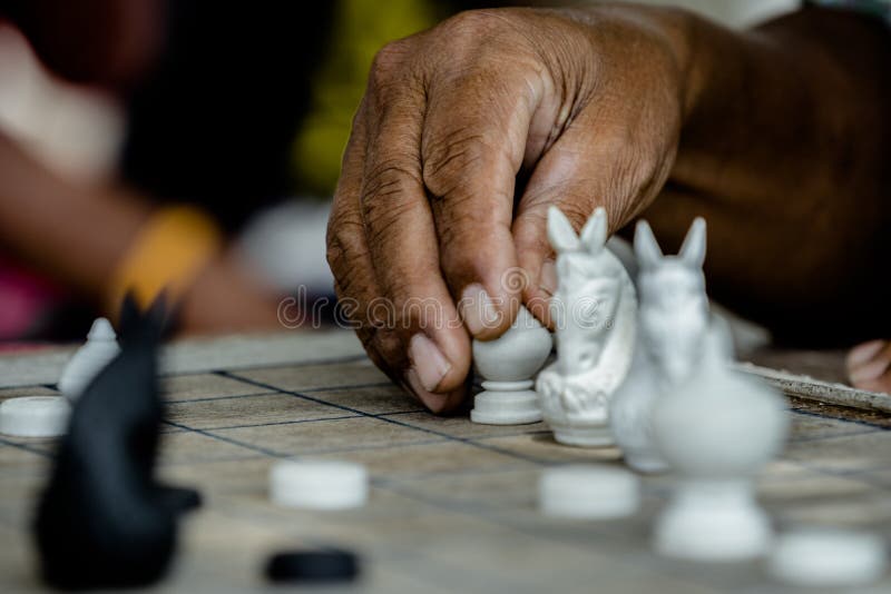 Estilo tailandês da xadrez imagem de stock. Imagem de figura