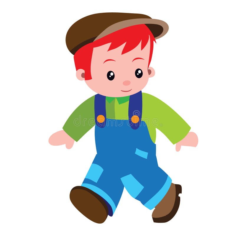 Figura unui om mic care pasează desene animate ilustrând obiecte izolate pe un vector alb de fundal royalty free illustration