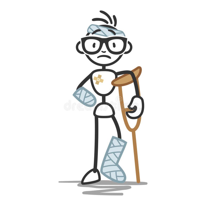 Figura vendajes del palillo de lesión del hombre del palillo stock de ilustración Figura vendajes del palillo de lesión del hombre del palillo stock de ilustración