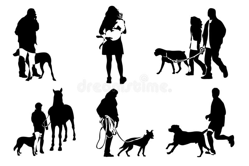 Figuras com cães ilustração royalty free