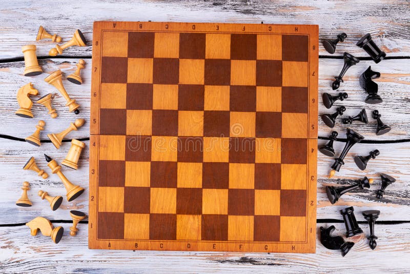 Topview De Um Jogo De Xadrez. Variante De Abertura Espanhola