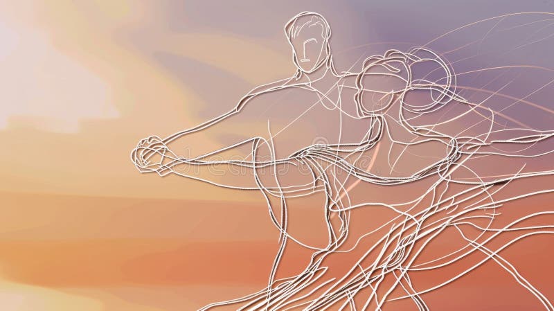 Contour sketch of a dancing couple, light and graceful lines against the background of the sunset sky --no text, titles --ar 16:9 --quality 0.5 --stylize 0 Job ID: 25046bfb-430c-458c-9e87-f179f5ef767e AI generated. Contour sketch of a dancing couple, light and graceful lines against the background of the sunset sky --no text, titles --ar 16:9 --quality 0.5 --stylize 0 Job ID: 25046bfb-430c-458c-9e87-f179f5ef767e AI generated